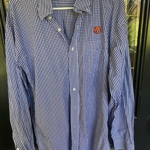 Auburn University Classic Navy Checkered Men's Shirt